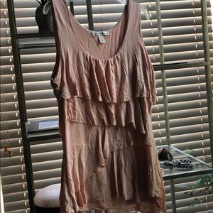 Kenneth Cole peach colored ruffle tank top/blouse